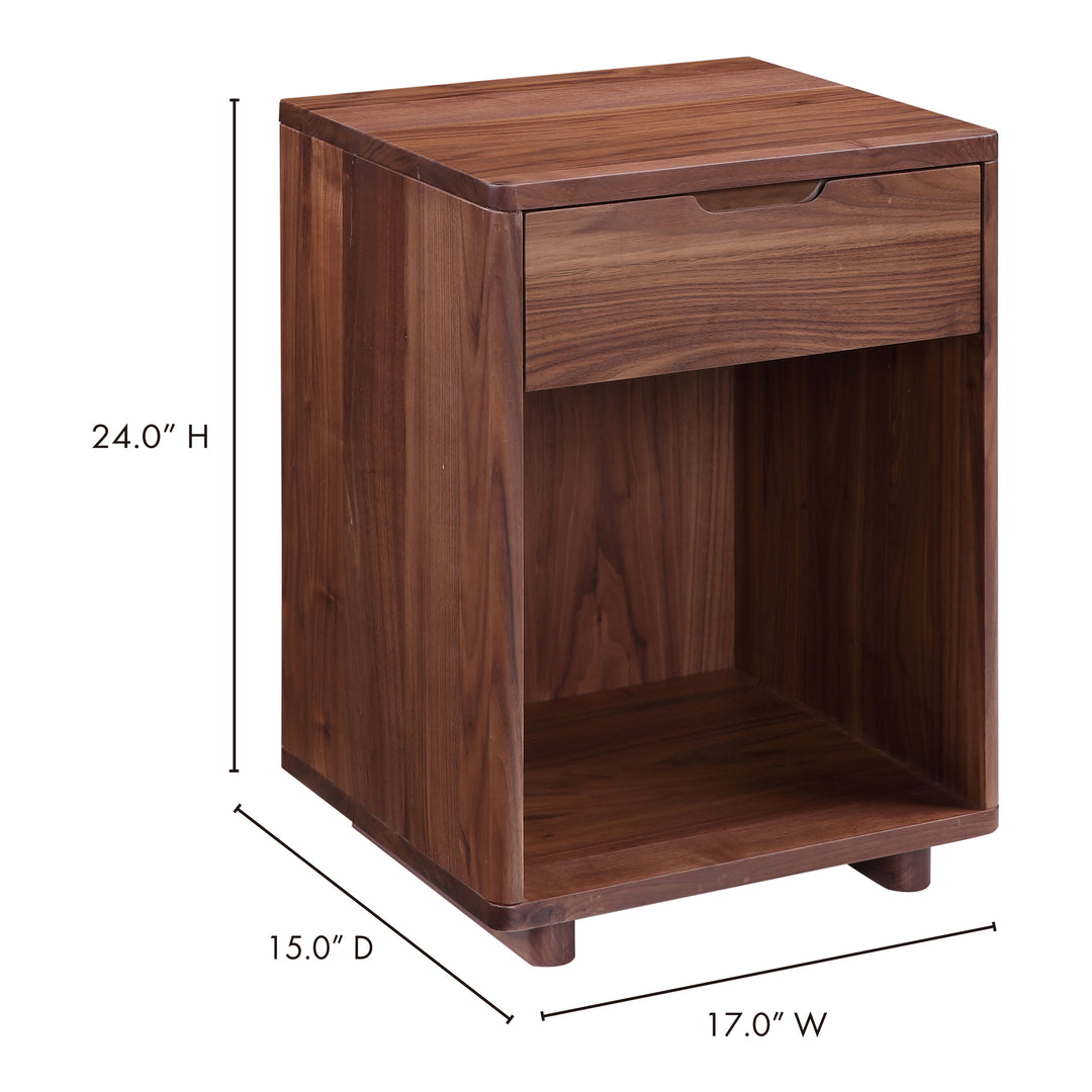 American Home Furniture | Moe's Home Collection - Osamu Walnut Nightstand