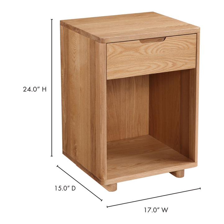 American Home Furniture | Moe's Home Collection - Osamu Oak Nightstand