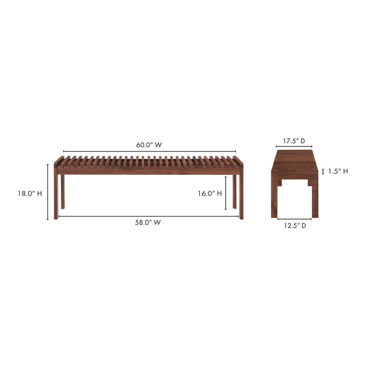 American Home Furniture | Moe's Home Collection - Rohe Walnut Bench Natural