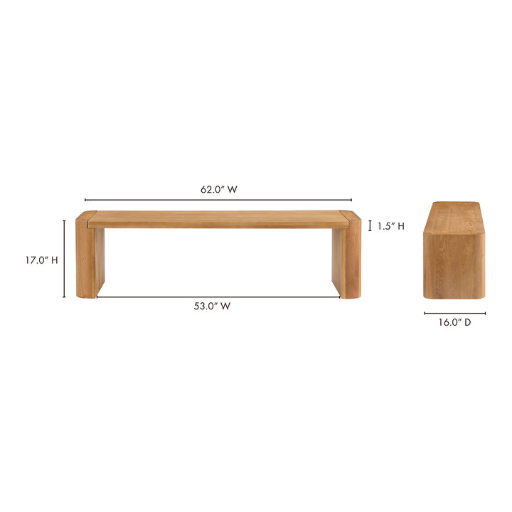 American Home Furniture | Moe's Home Collection - Post Dining Bench Small Natural