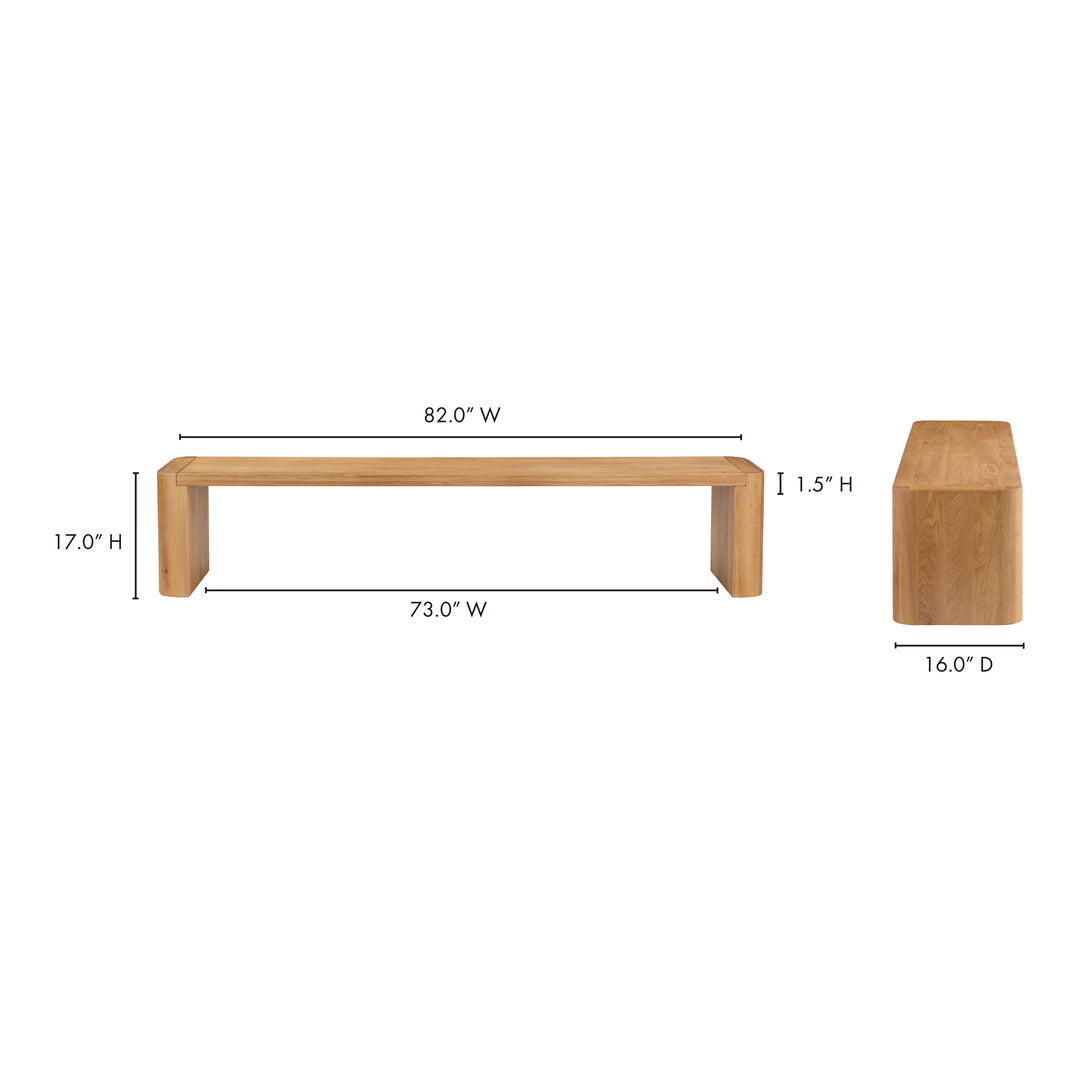 American Home Furniture | Moe's Home Collection - Post Dining Bench Large Natural