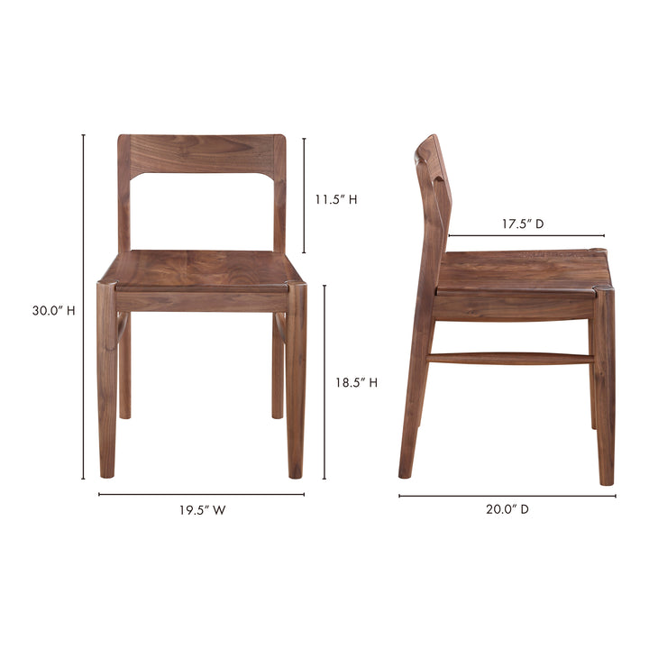 American Home Furniture | Moe's Home Collection - Owing Dining Chair Walnut-Set Of Two