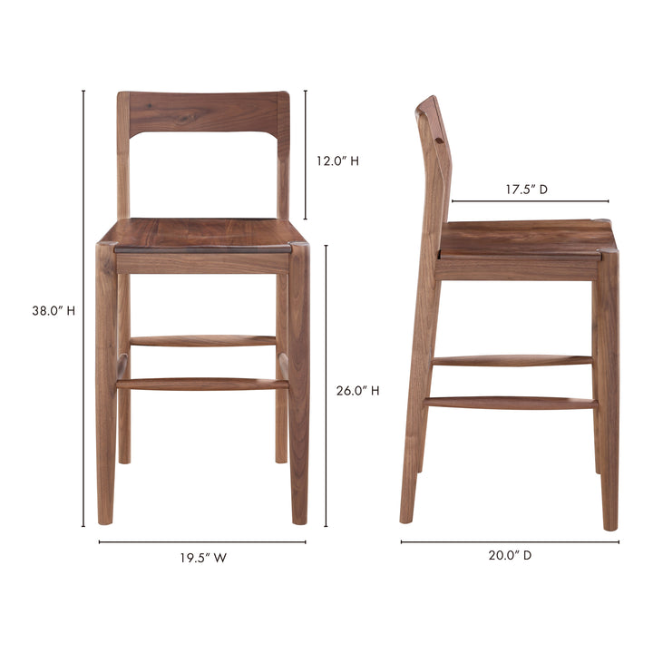 American Home Furniture | Moe's Home Collection - Owing Counter Stool Walnut