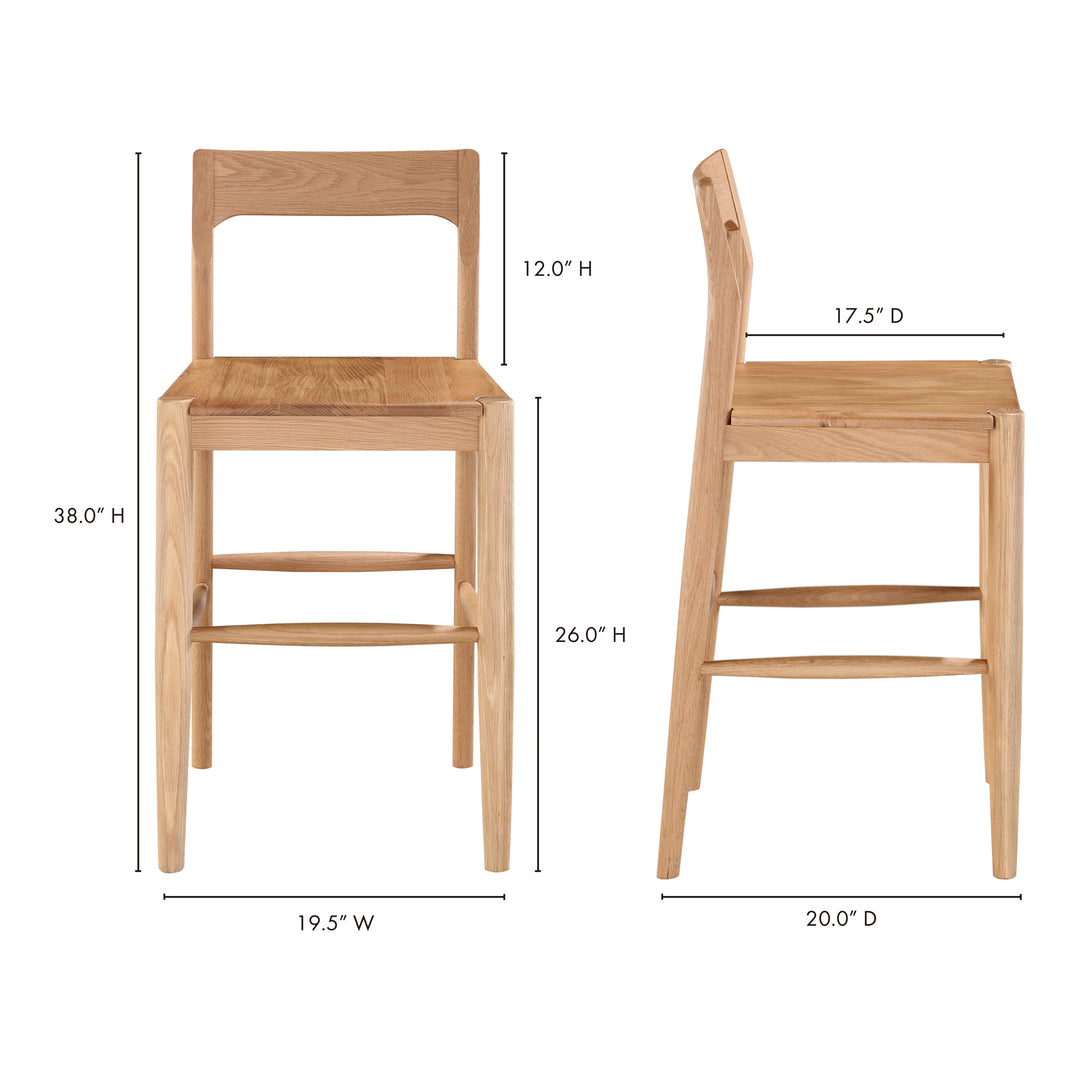 American Home Furniture | Moe's Home Collection - Owing Counter Stool Oak