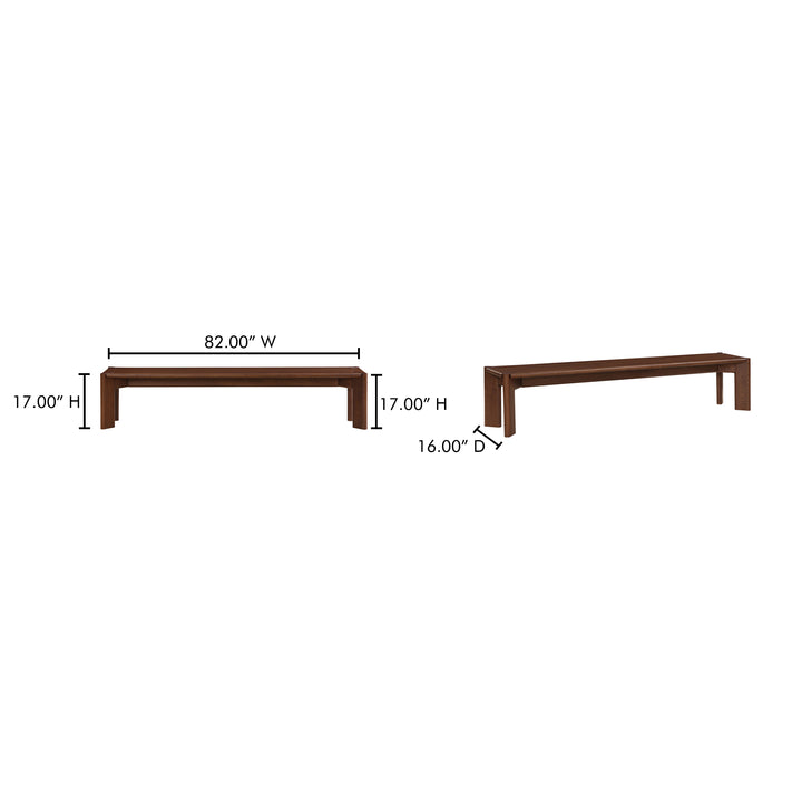 American Home Furniture | Moe's Home Collection - Daifuku Dining Bench Large Walnut Stained Ash