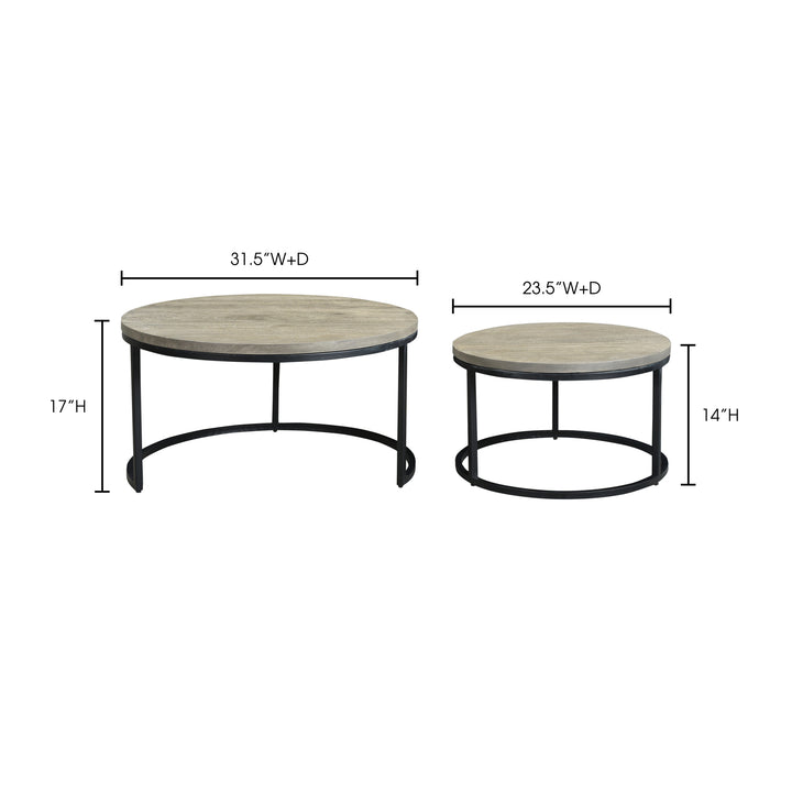 American Home Furniture | Moe's Home Collection - Drey Round Nesting Coffee Tables Set Of 2