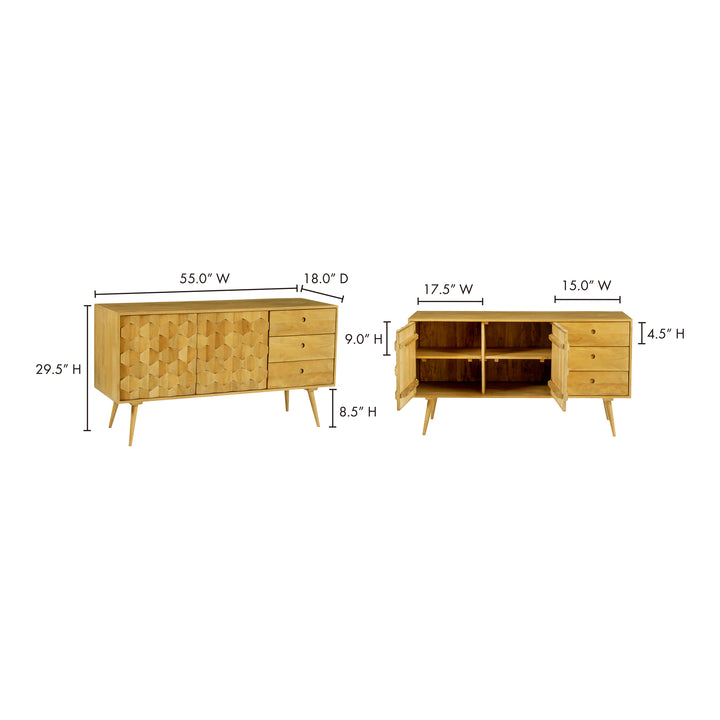 American Home Furniture | Moe's Home Collection - O2 Sideboard Light Golden