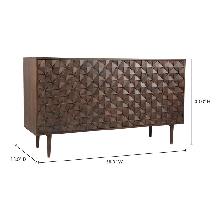 American Home Furniture | Moe's Home Collection - Pablo 3 Door Sideboard Brown