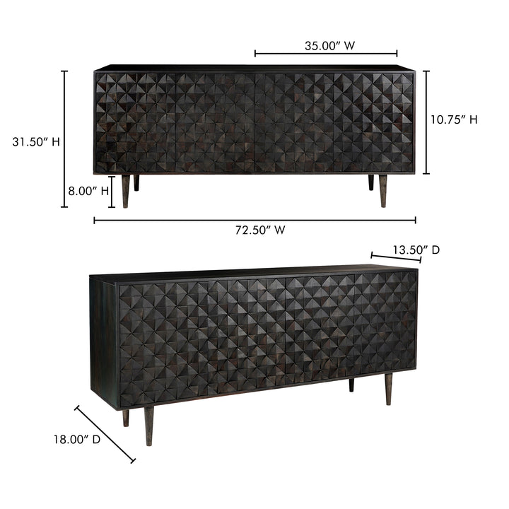 American Home Furniture | Moe's Home Collection - Pablo 4 Door Sideboard Black