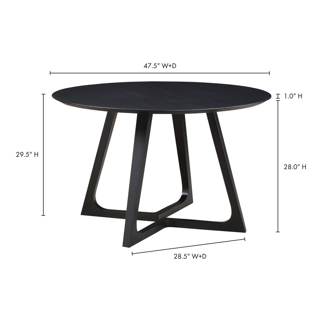 American Home Furniture | Moe's Home Collection - Godenza Dining Table Round Black Ash