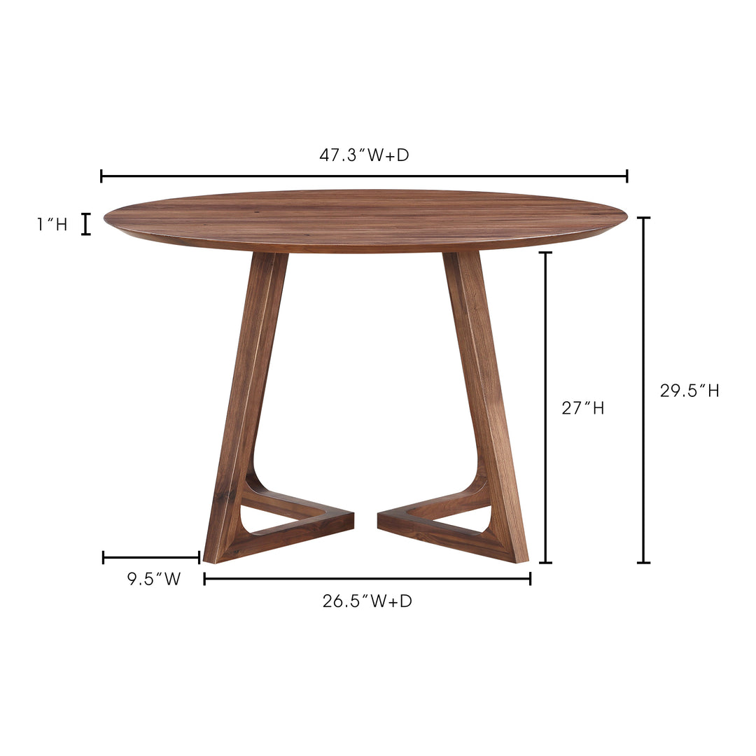 American Home Furniture | Moe's Home Collection - Godenza Dining Table Round Walnut