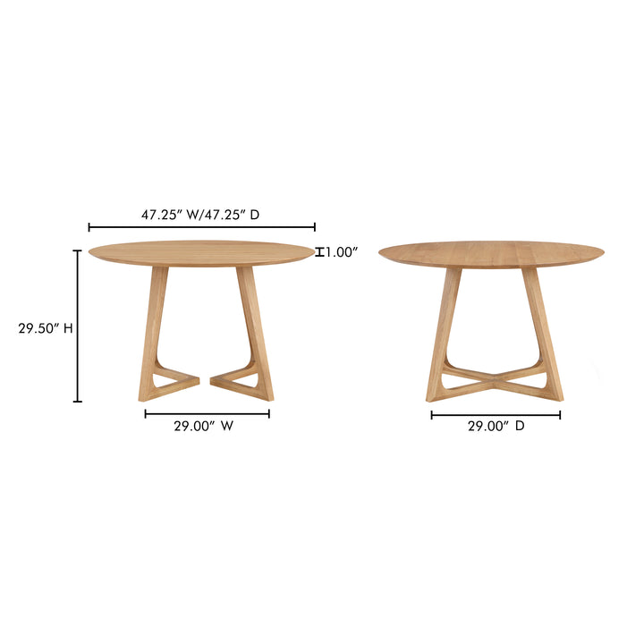 American Home Furniture | Moe's Home Collection - Godenza Dining Table Round Oak