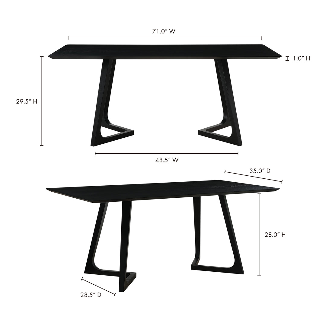 American Home Furniture | Moe's Home Collection - Godenza Dining Table Rectangular Black Ash