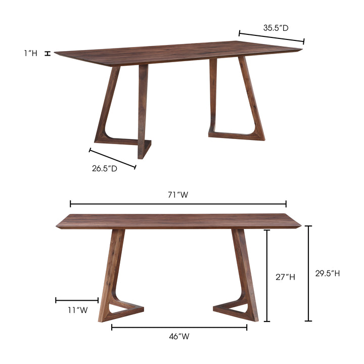 American Home Furniture | Moe's Home Collection - Godenza Dining Table Rectangular Walnut