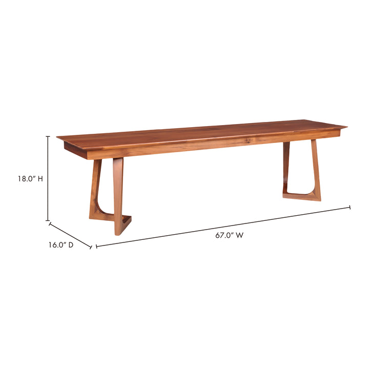 American Home Furniture | Moe's Home Collection - Godenza Bench Walnut