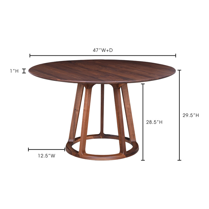 American Home Furniture | Moe's Home Collection - Aldo Round Dining Table Walnut