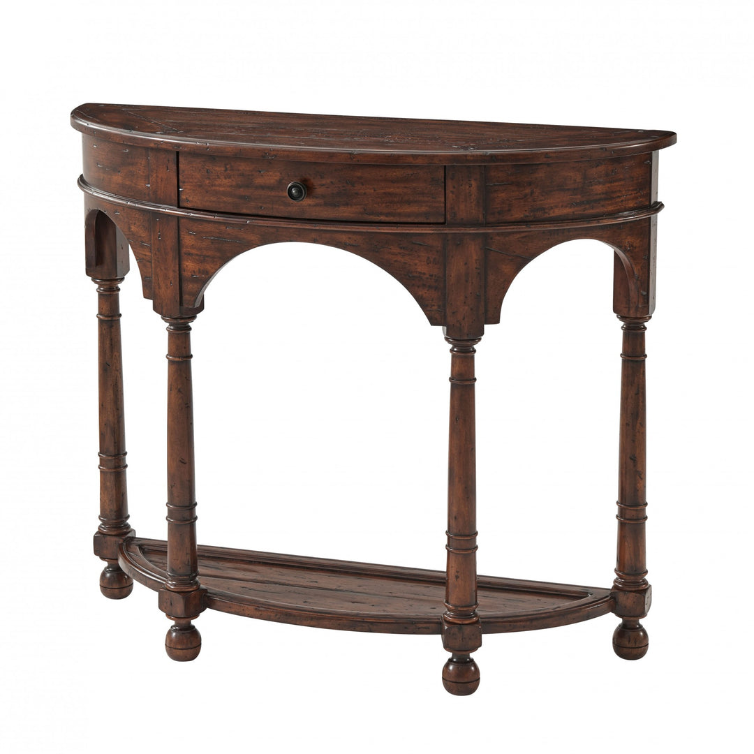 The Bowfront Country Console Table - Theodore Alexander - AmericanHomeFurniture
