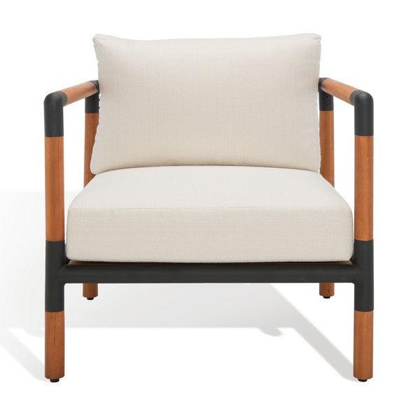 Safavieh Couture Tommy Metal And Wood Patio Chair OUTDOOR CHAISE LOUNGES