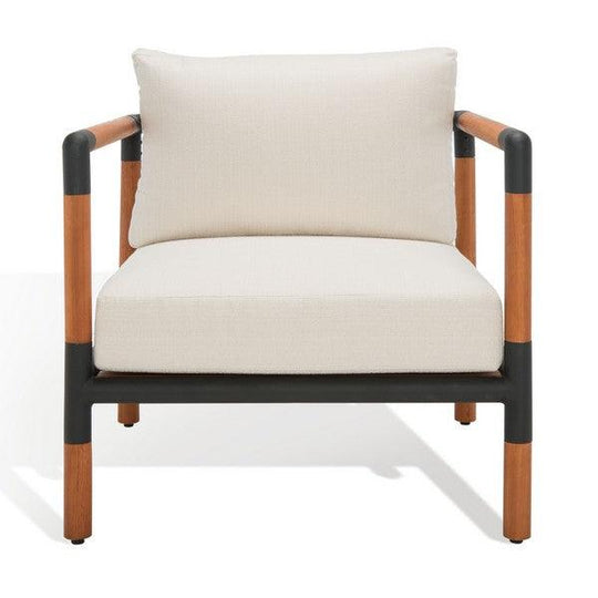 Safavieh Couture Tommy Metal And Wood Patio Chair OUTDOOR CHAISE LOUNGES