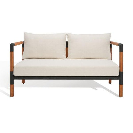 Safavieh Couture Tommy Metal And Wood Patio Sofa OUTDOOR SOFAS + SECTIONALS