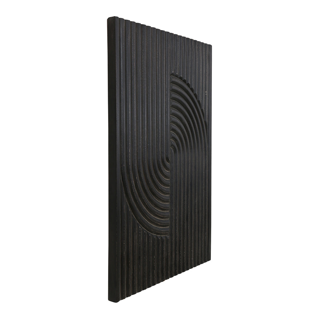 American Home Furniture | Moe's Home Collection - Knott Carved Wood Wall Art Washed Black