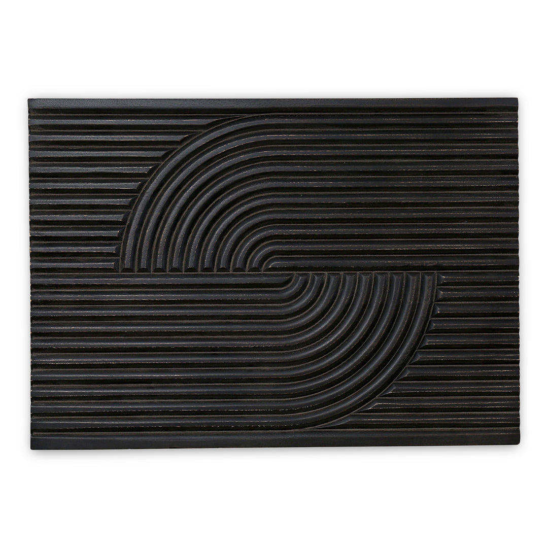 American Home Furniture | Moe's Home Collection - Knott Carved Wood Wall Art Washed Black