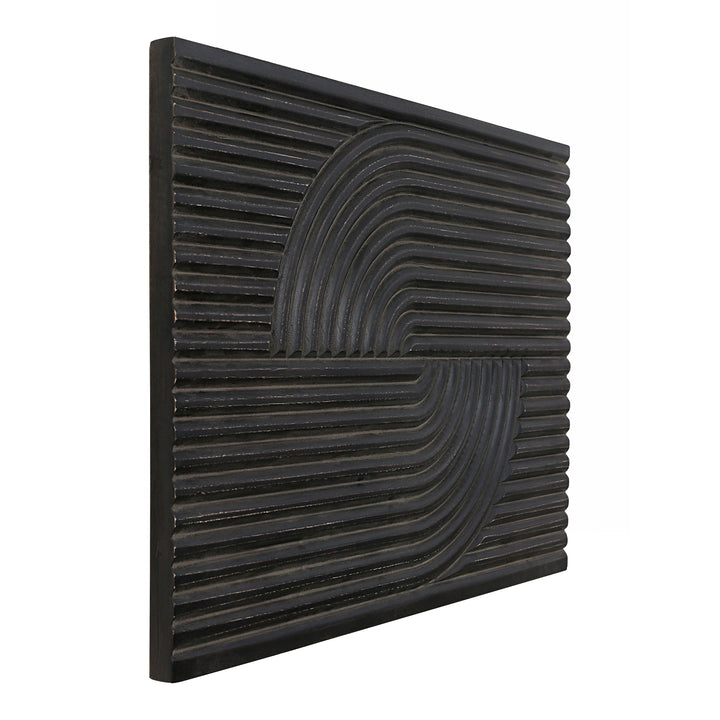 American Home Furniture | Moe's Home Collection - Knott Carved Wood Wall Art Washed Black