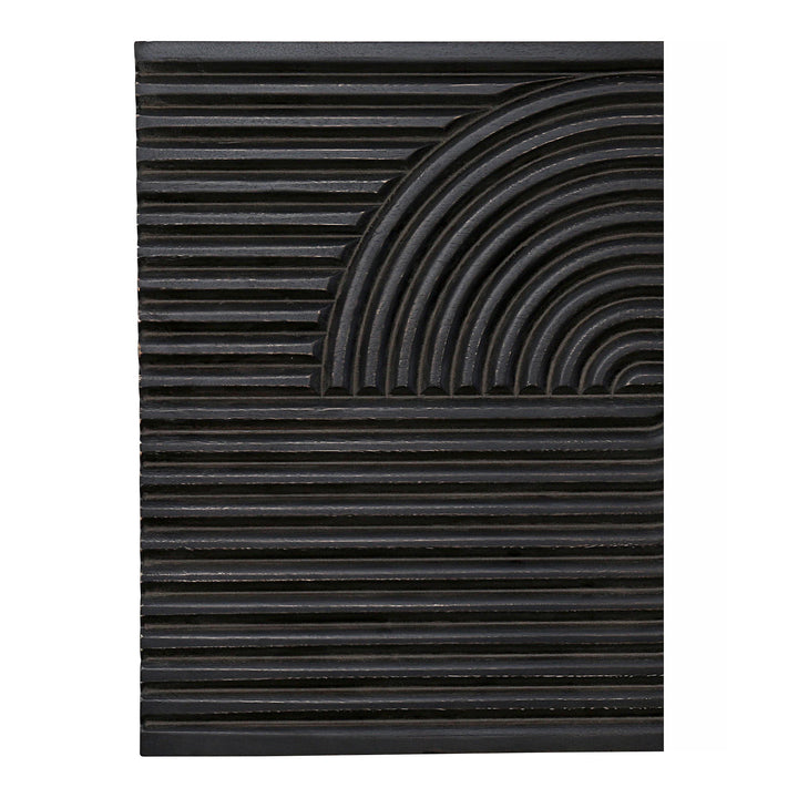 American Home Furniture | Moe's Home Collection - Knott Carved Wood Wall Art Washed Black