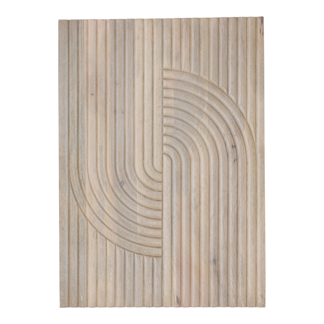 American Home Furniture | Moe's Home Collection - Knott Carved Wood Wall Art White Wash
