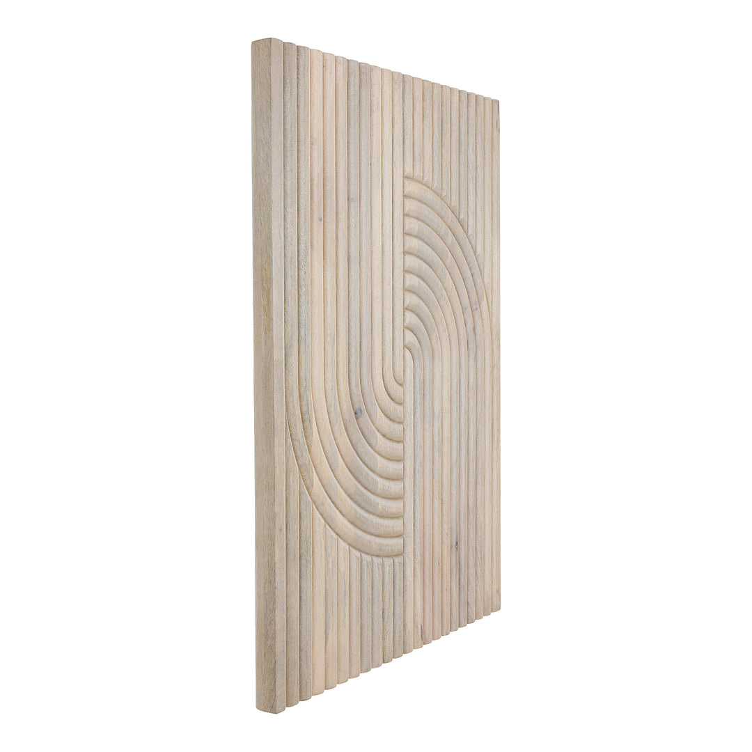 American Home Furniture | Moe's Home Collection - Knott Carved Wood Wall Art White Wash