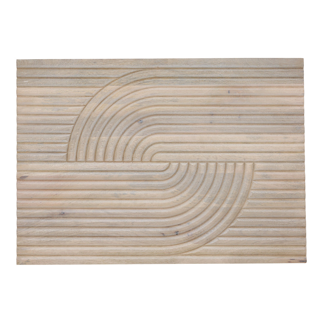 American Home Furniture | Moe's Home Collection - Knott Carved Wood Wall Art White Wash