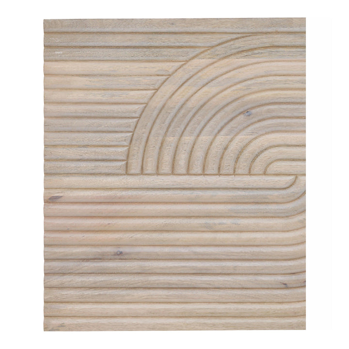 American Home Furniture | Moe's Home Collection - Knott Carved Wood Wall Art White Wash