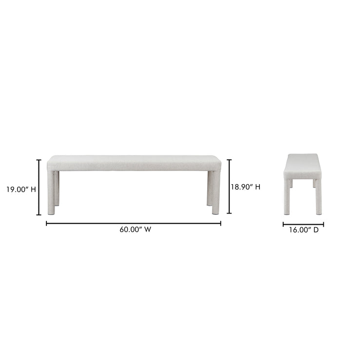 American Home Furniture | Moe's Home Collection - Place Dining Bench Light Grey