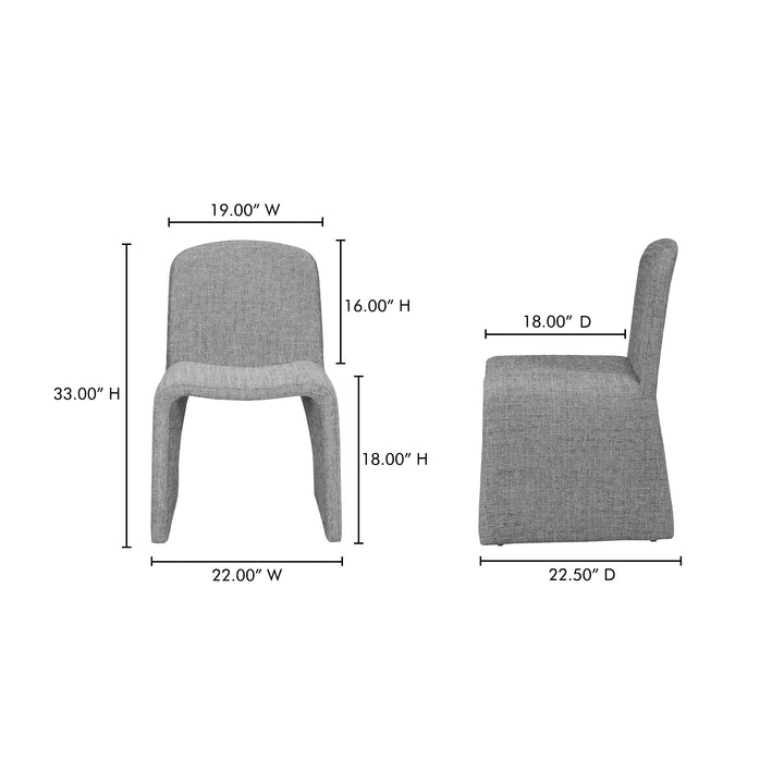 American Home Furniture | Moe's Home Collection - Ella Dining Chair Heather Grey