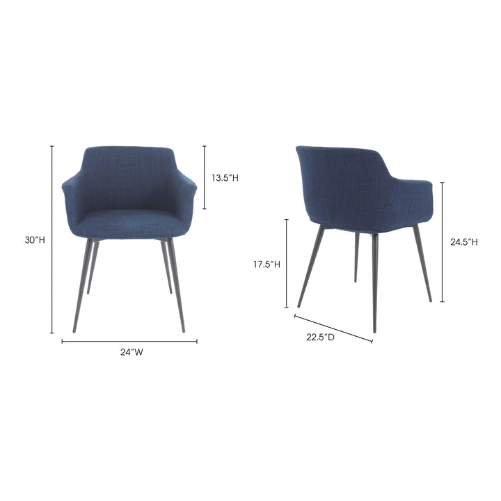 American Home Furniture | Moe's Home Collection - Ronda Arm Chair Blue-Set Of Two