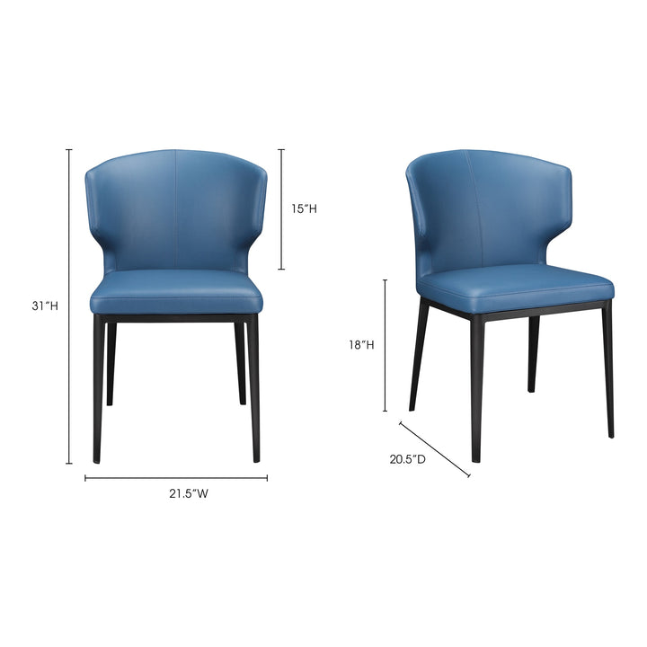 American Home Furniture | Moe's Home Collection - Delaney Dining Chair Steel Blue-Set Of Two