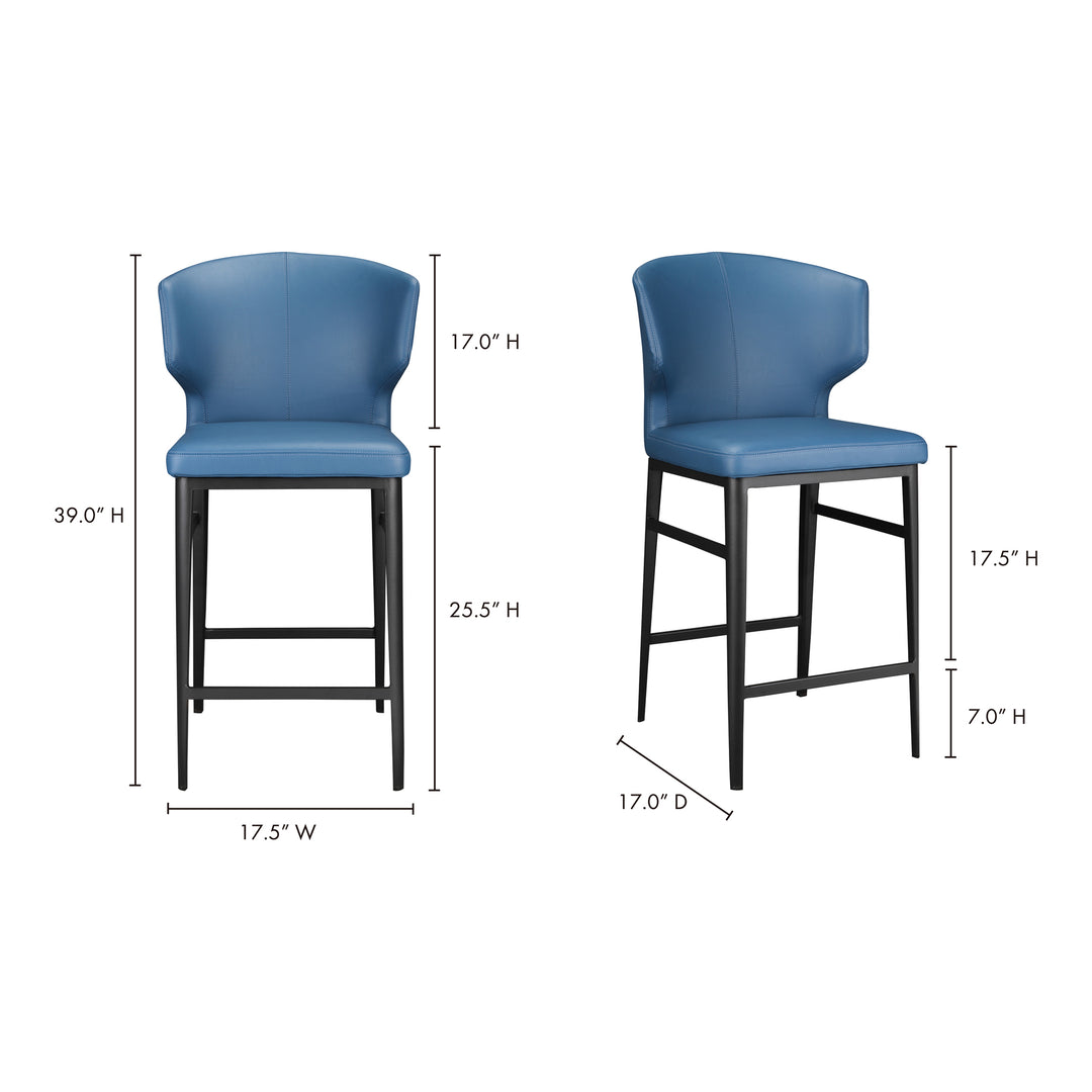 American Home Furniture | Moe's Home Collection - Delaney Counter Stool Steel Blue