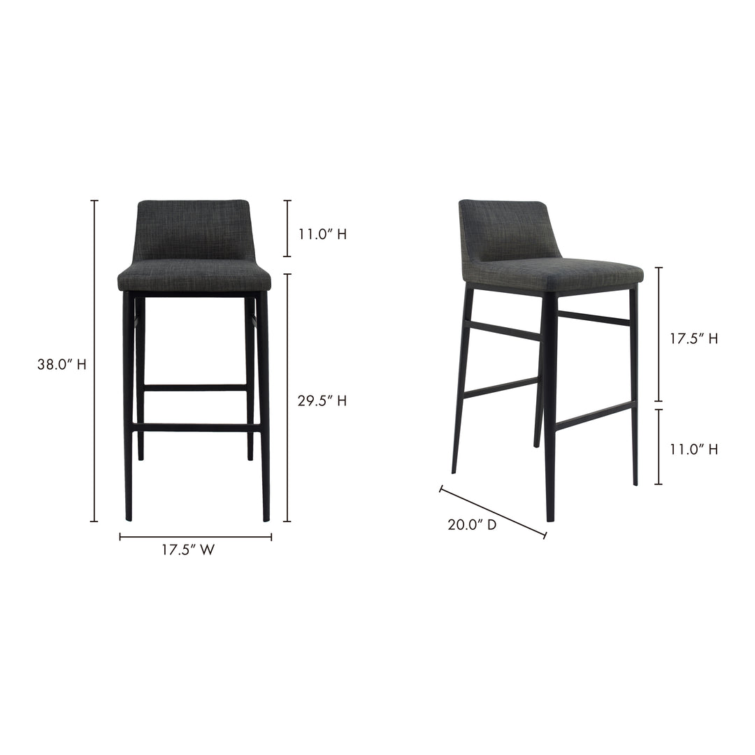 American Home Furniture | Moe's Home Collection - Baron Barstool Charcoal