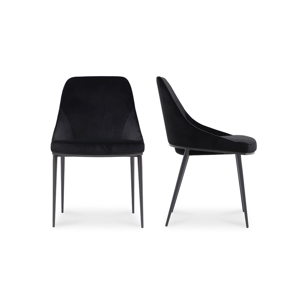 American Home Furniture | Moe's Home Collection - Sedona Dining Chair Shadowed Black Velvet-Set Of Two