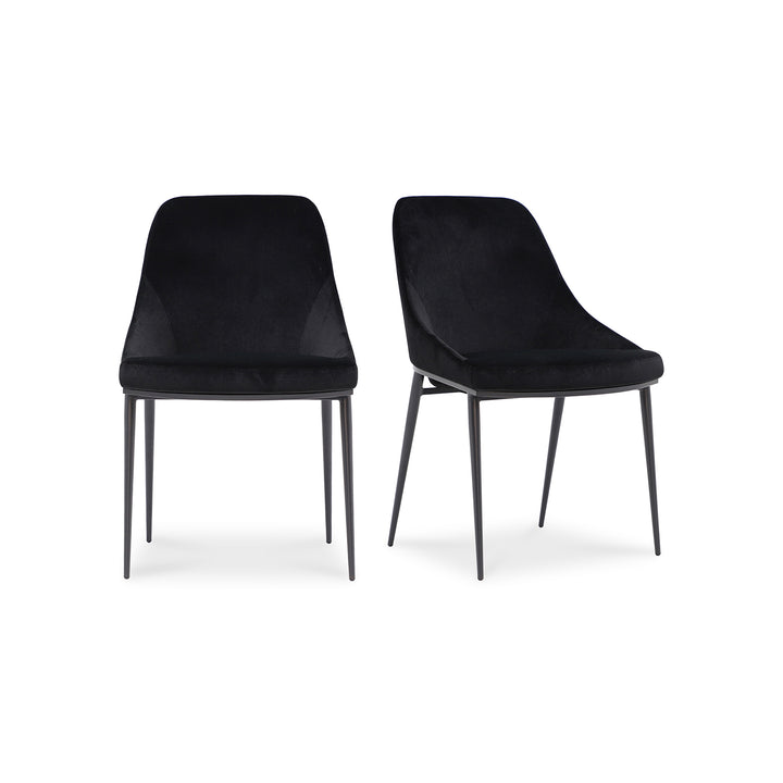 American Home Furniture | Moe's Home Collection - Sedona Dining Chair Shadowed Black Velvet-Set Of Two