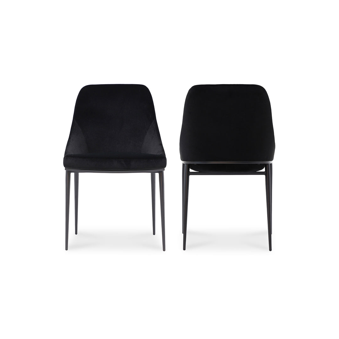 American Home Furniture | Moe's Home Collection - Sedona Dining Chair Shadowed Black Velvet-Set Of Two