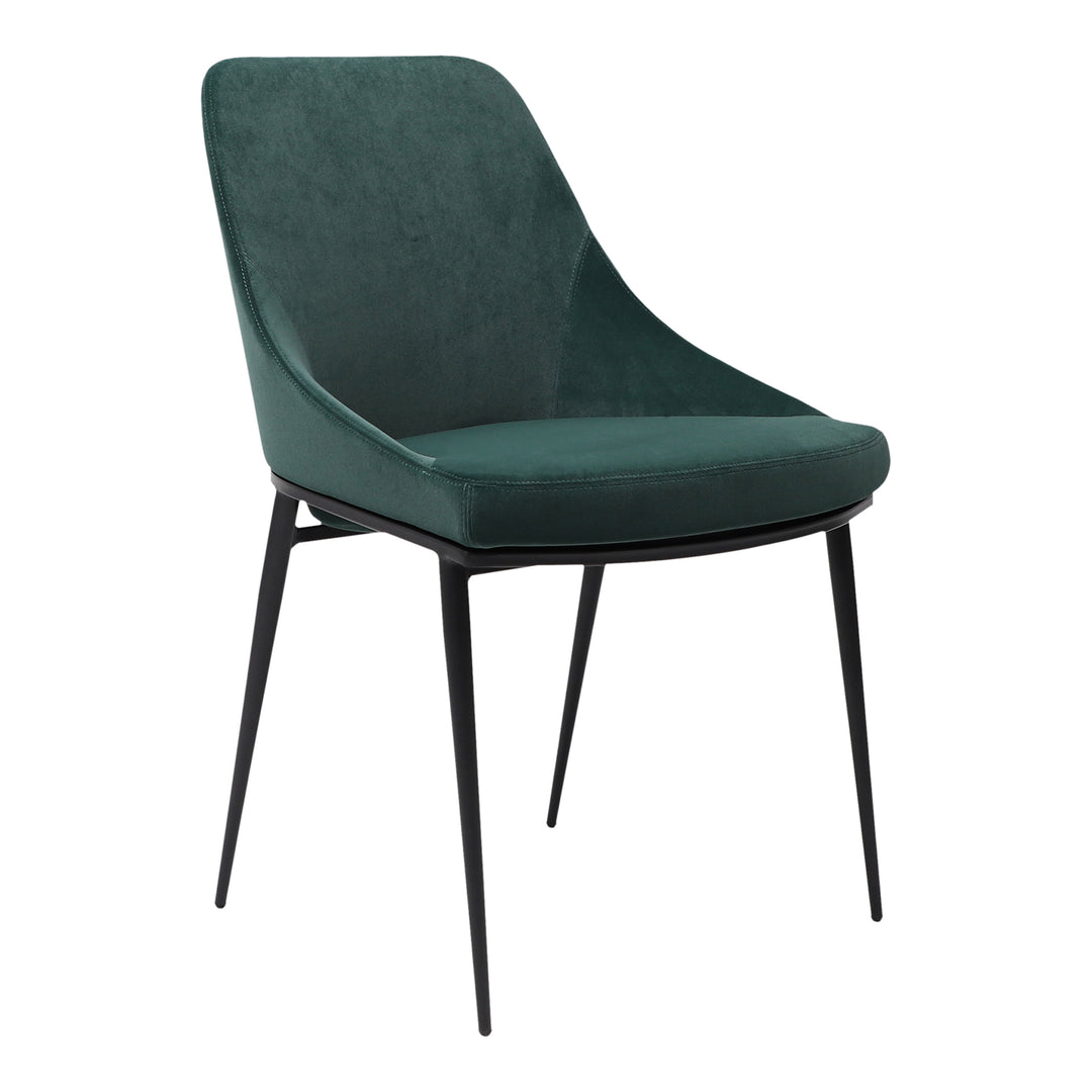 American Home Furniture | Moe's Home Collection - Sedona Dining Chair Green Velvet-Set Of Two