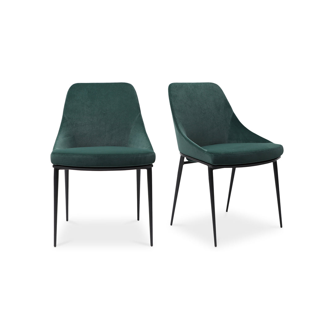 American Home Furniture | Moe's Home Collection - Sedona Dining Chair Green Velvet-Set Of Two