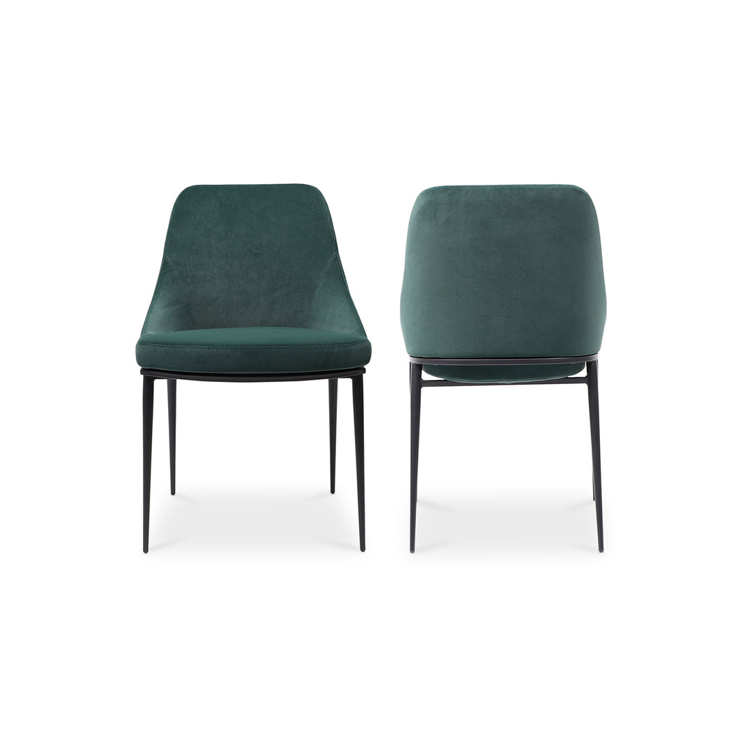 American Home Furniture | Moe's Home Collection - Sedona Dining Chair Green Velvet-Set Of Two