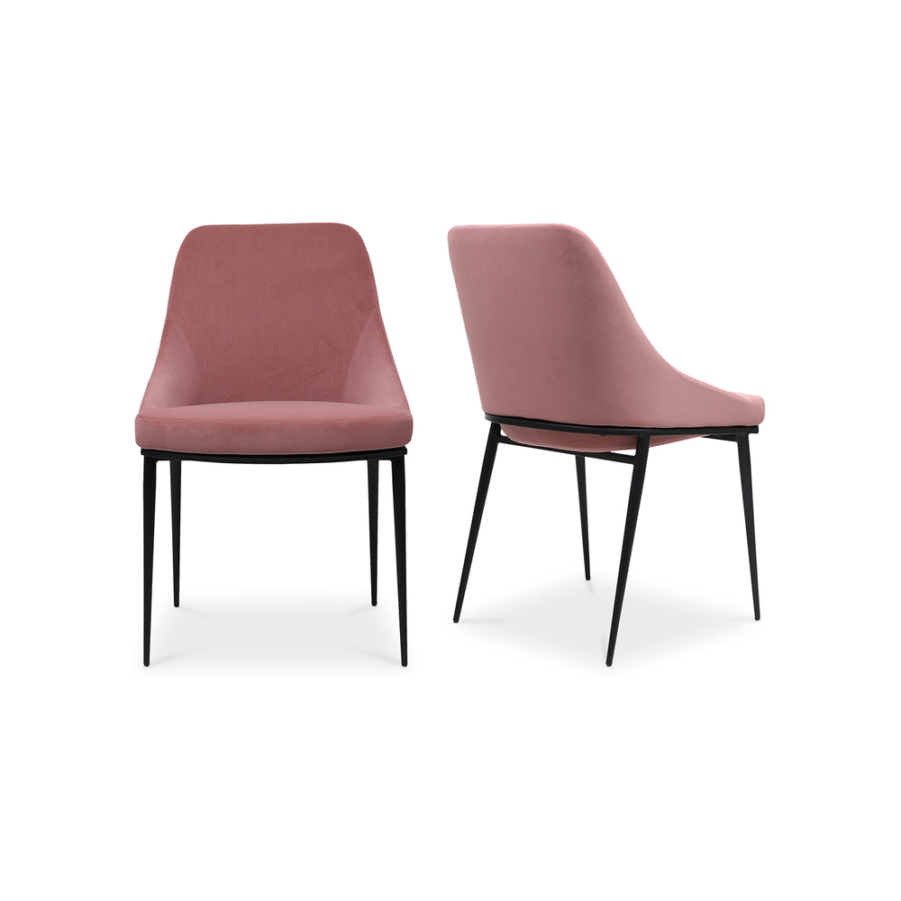 American Home Furniture | Moe's Home Collection - Sedona Dining Chair Pink Velvet-Set Of Two