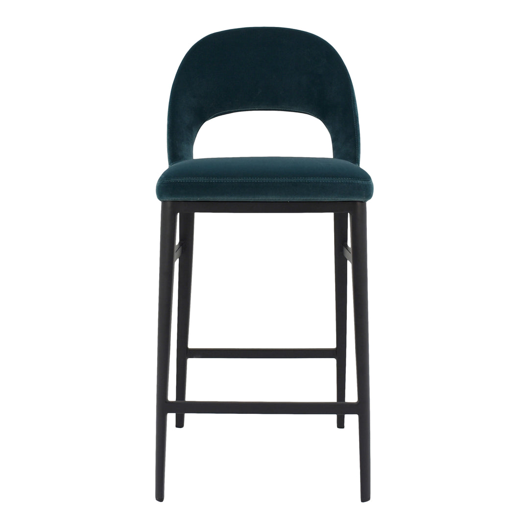 American Home Furniture | Moe's Home Collection - Roger Counter Stool Teal Velvet