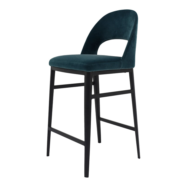 American Home Furniture | Moe's Home Collection - Roger Counter Stool Teal Velvet