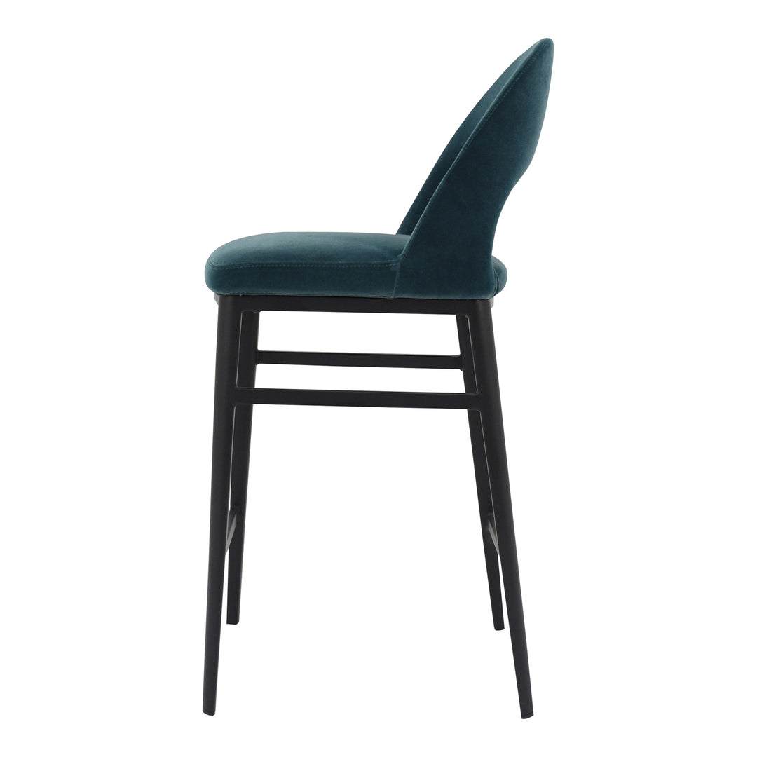 American Home Furniture | Moe's Home Collection - Roger Counter Stool Teal Velvet