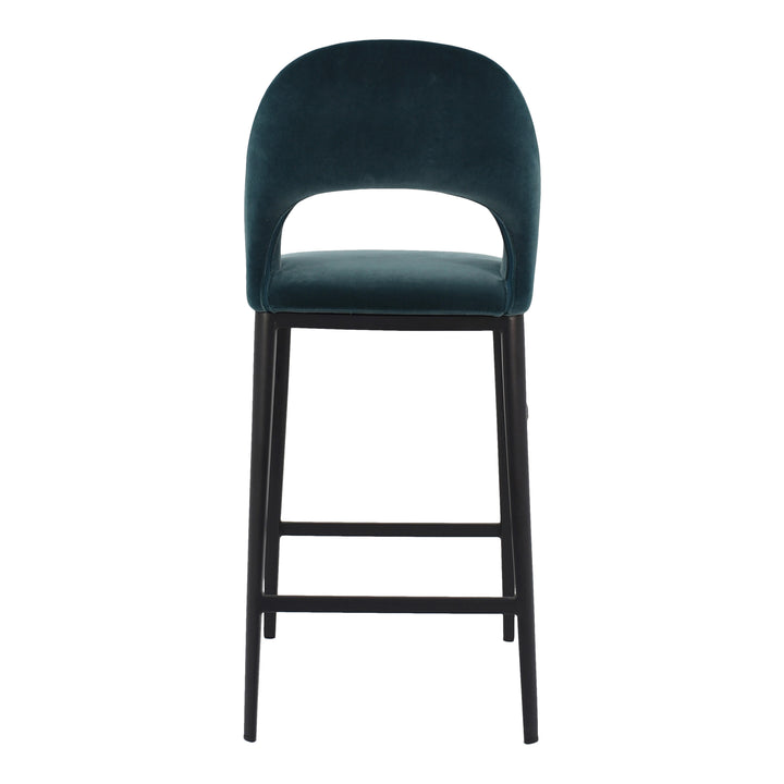 American Home Furniture | Moe's Home Collection - Roger Counter Stool Teal Velvet