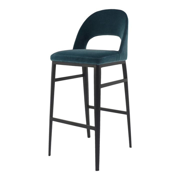 American Home Furniture | Moe's Home Collection - Roger Barstool Teal Velvet